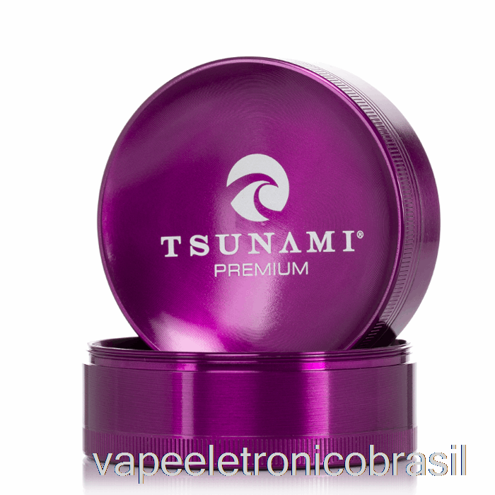 Vape Recarregável Tsunami 2,95 Polegadas Moedor Superior Afundado De 4 Peças Roxo (75 Mm)